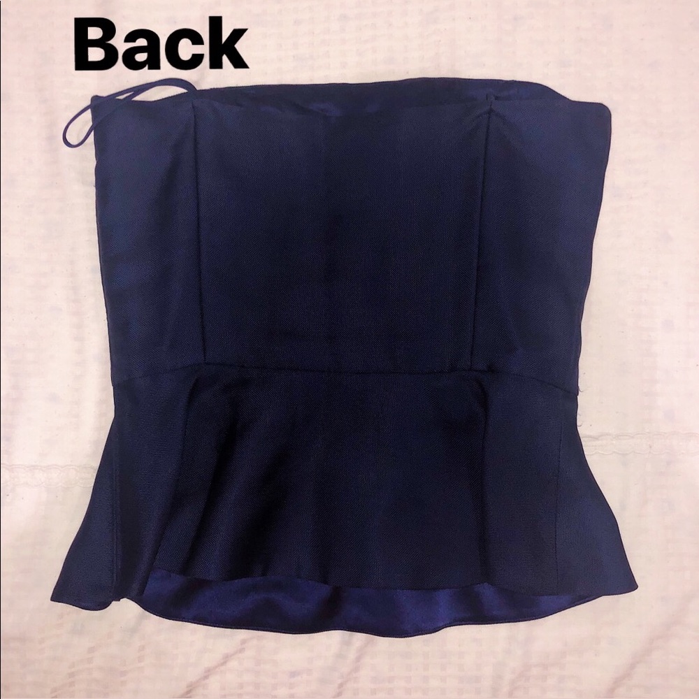 Navy strapless top - Picture 2 of 3